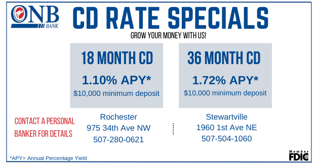 ONB Bank CD Rate Specials