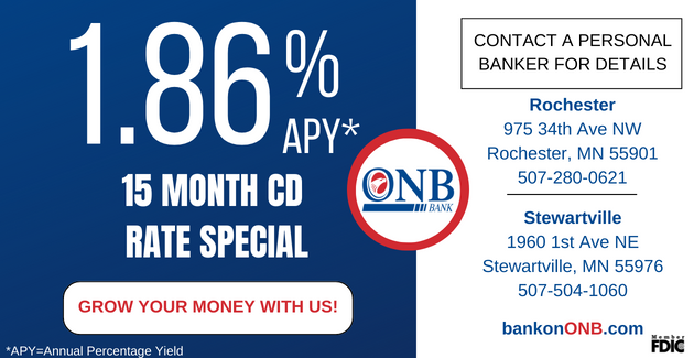 ONB Bank CD Rate Special