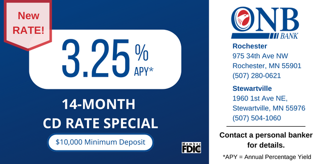 ONB Bank CD Rate Special